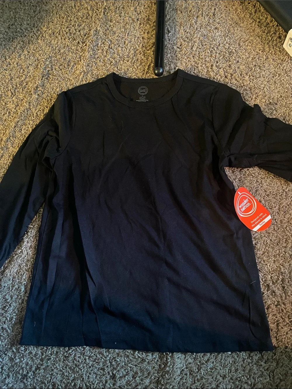 wonder nation Black Long Sleeve Crewneck Tee